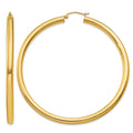 14K Polished 4mm Tube Hoop Earrings