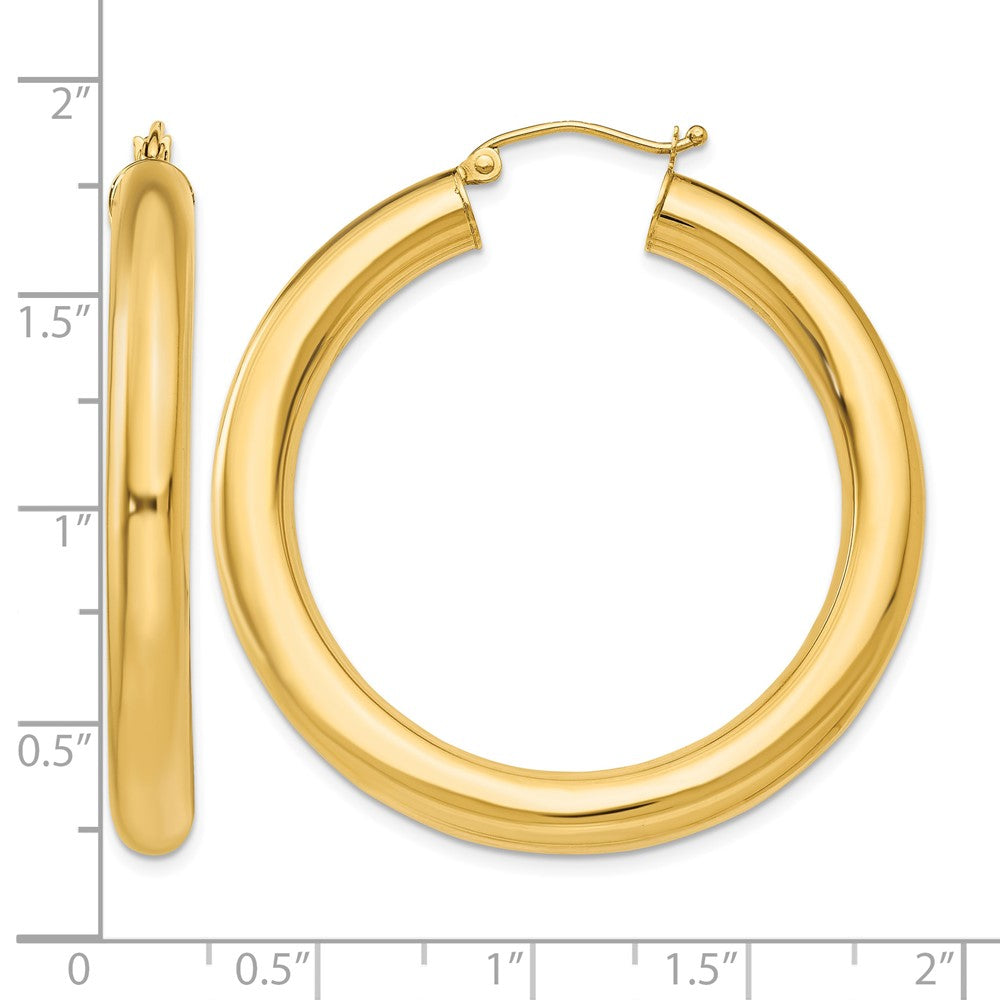 14k Yellow Gold Polished 5mm Lightweight Hoop Earrings