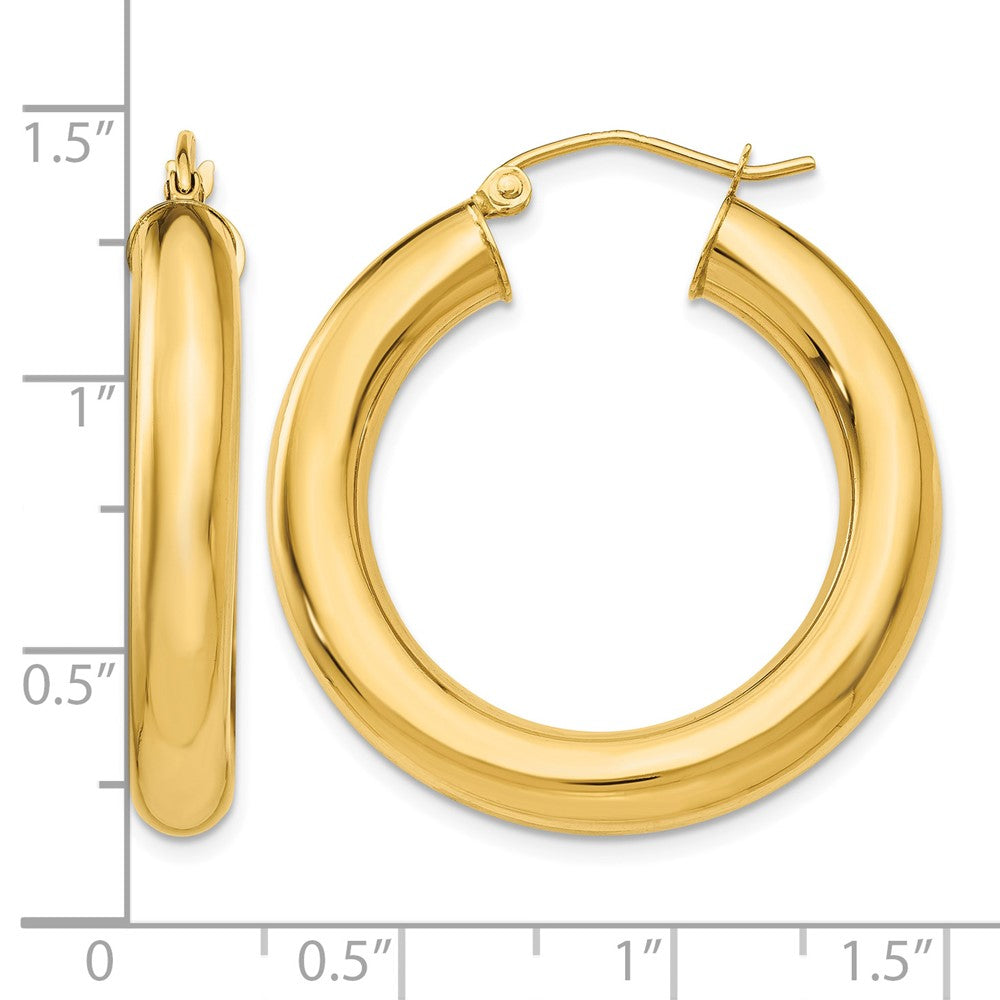 14k Polished 5mm Tube Hoop Earrings