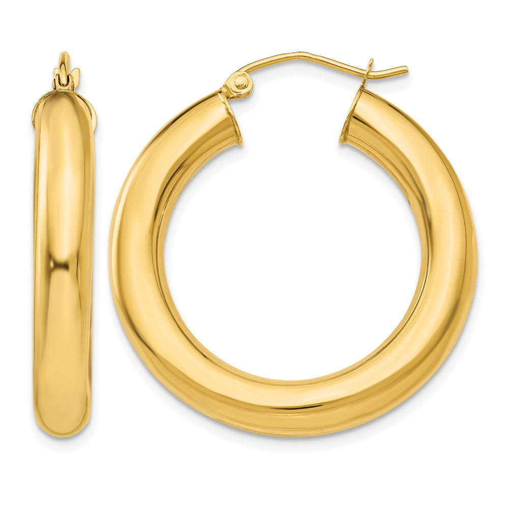 14k Yellow Polished 5mm Lightweight Hoop Earrings