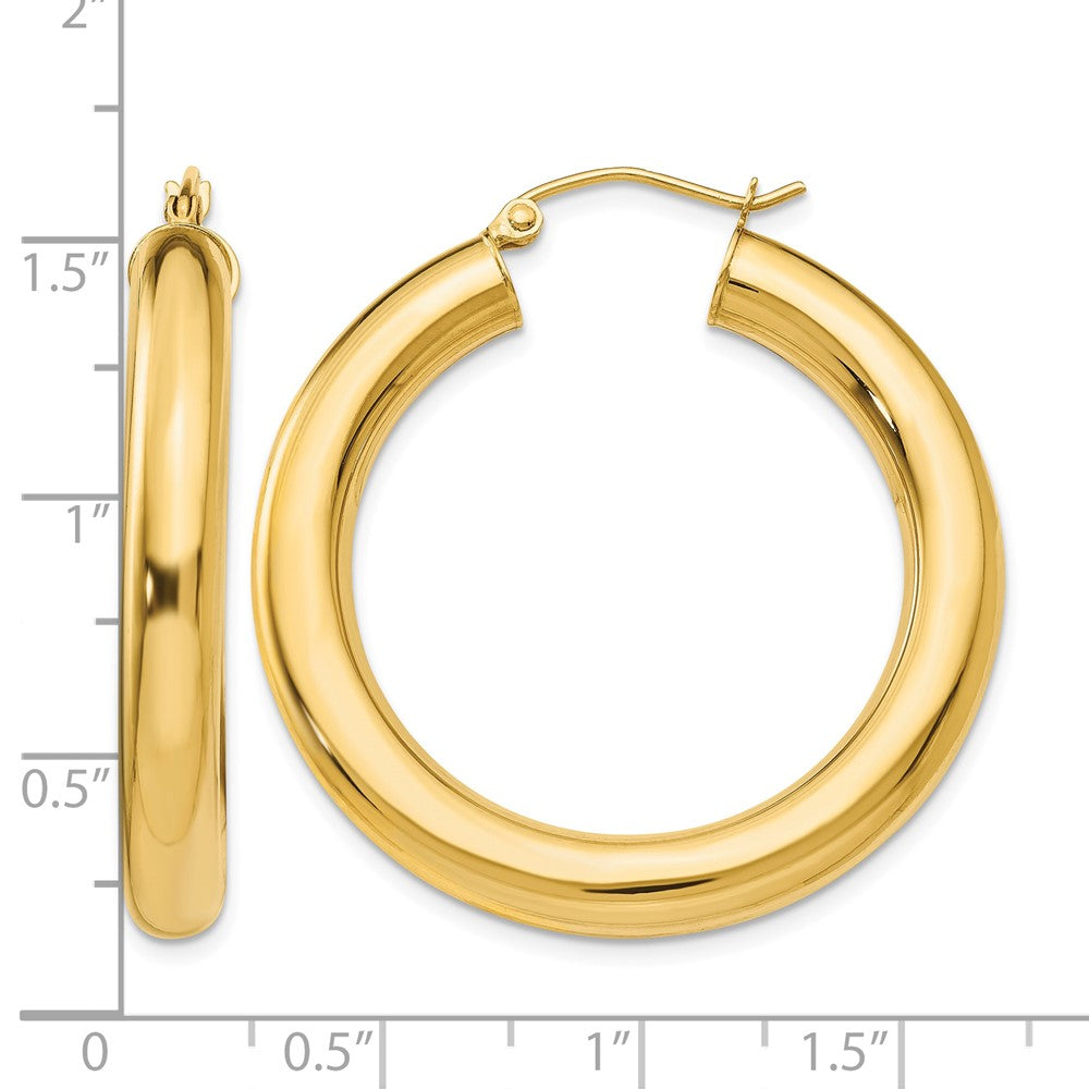14k Polished 5mm Tube Hoop Earrings