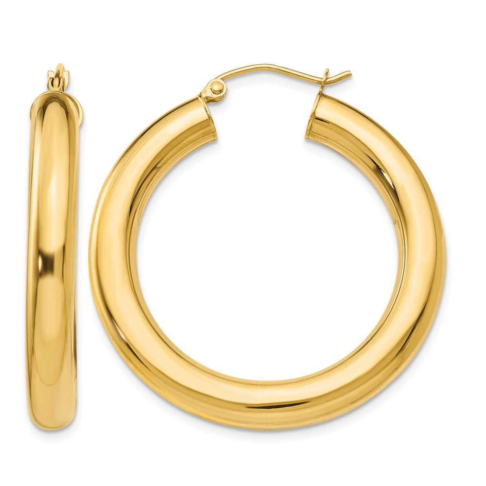 14k Polished 5mm Tube Hoop Earrings