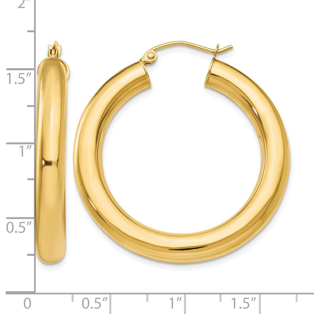 14k Yellow Gold Polished 5mm Lightweight Hoop Earrings