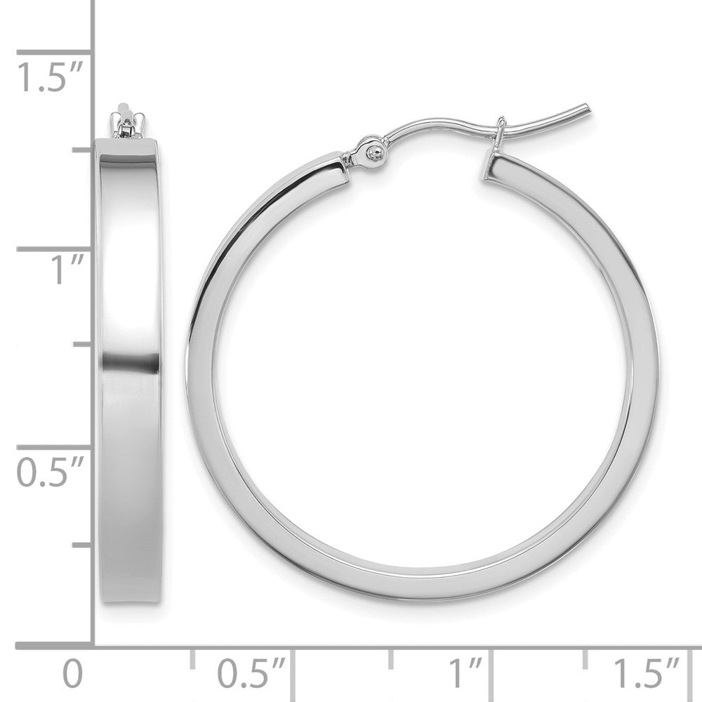 14K White Gold Polished Hoop Earring