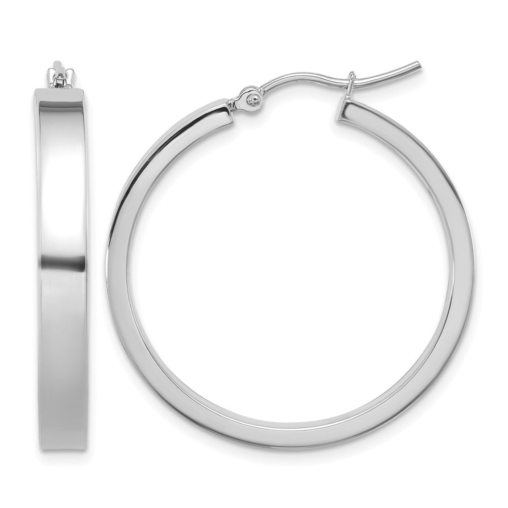 14K White Gold Polished Hoop Earring