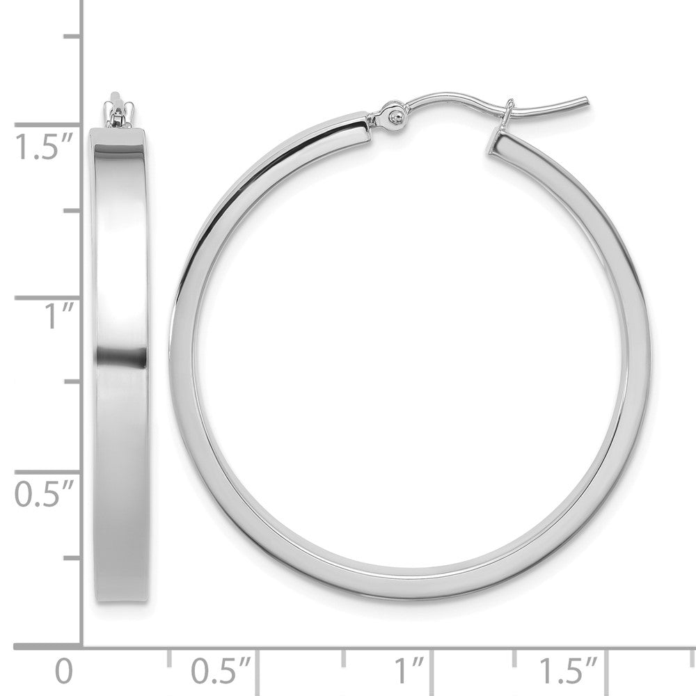 14K White Gold Polished Hoop Earring