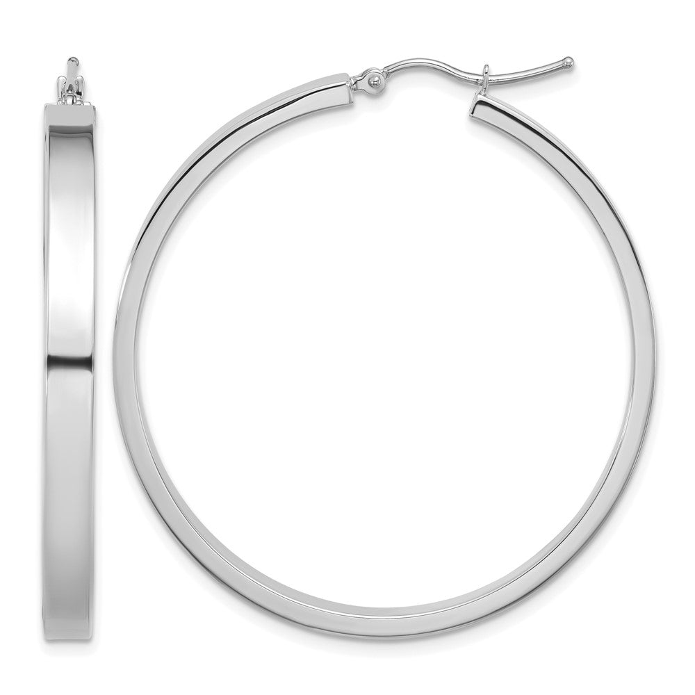 14K White Gold Polished Hoop Earring