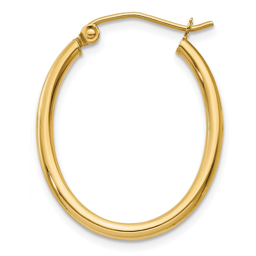 Single 14k Oval Polished Hoop Earring