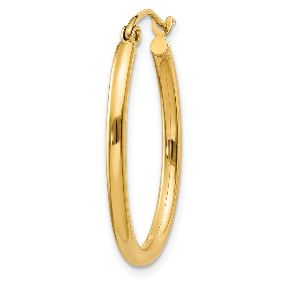Single 14k Oval Polished Hoop Earring