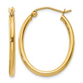 14k Oval Polished Hoop Earring
