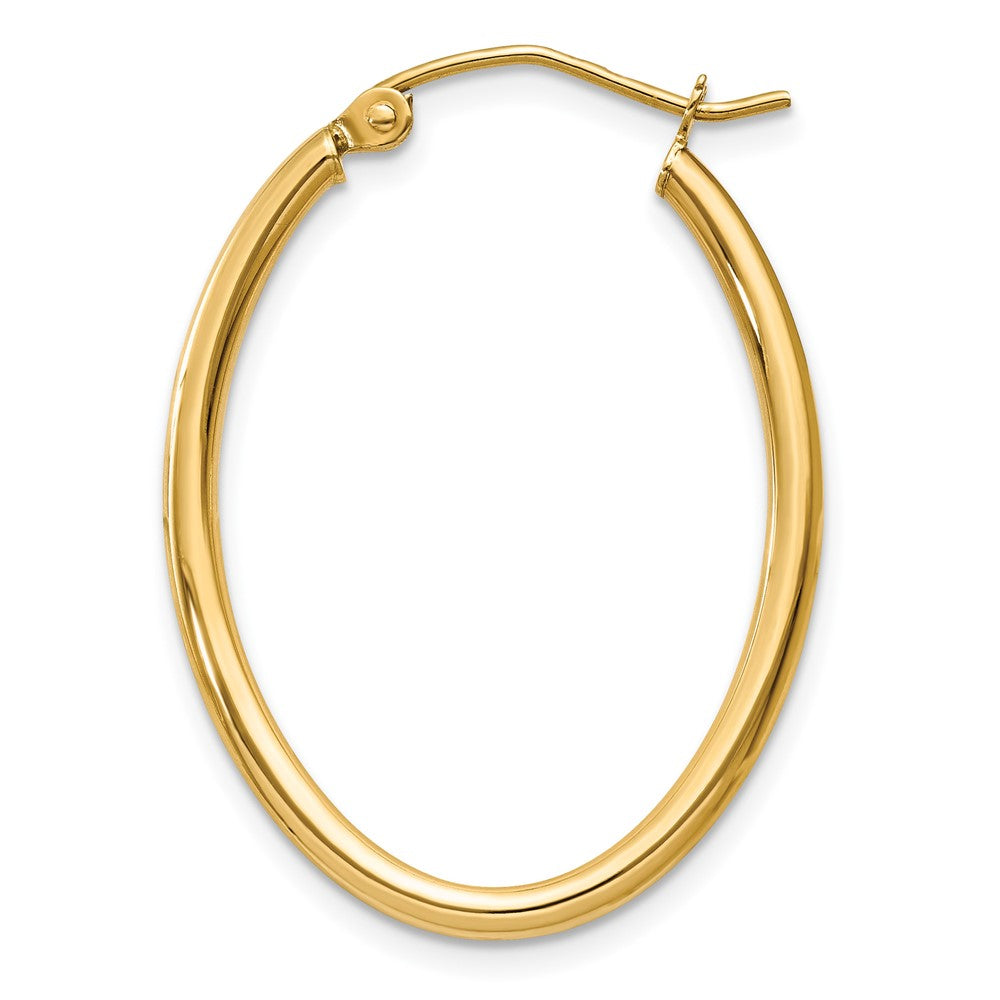 Single 14k Oval Polished Hoop Earring