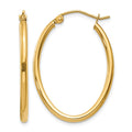 14k Oval Polished Hoop Earring