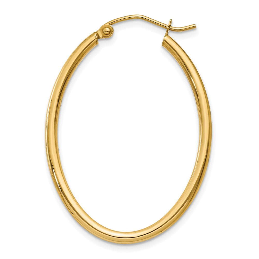 Single 14k Oval Polished Hoop Earring