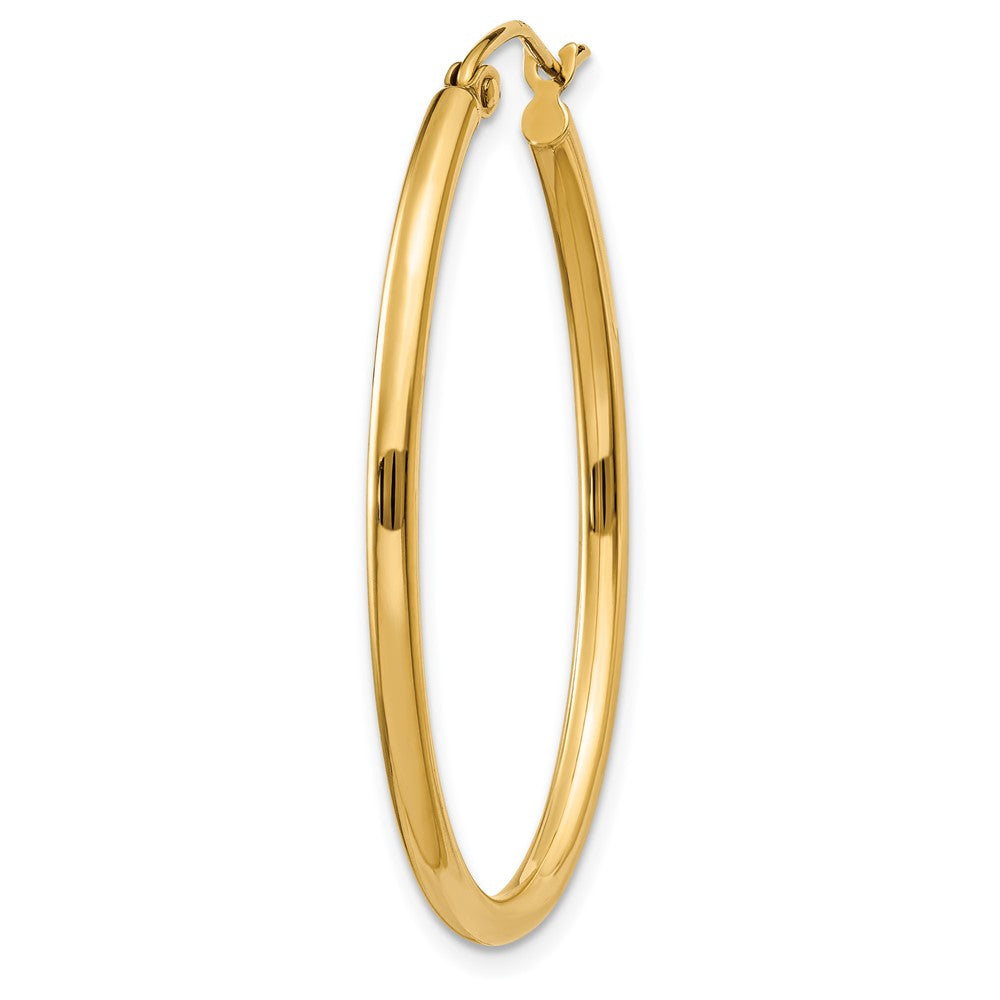 Single 14k Oval Polished Hoop Earring