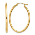 14k Oval Polished Hoop Earring