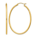 14k Oval Polished Hoop Earring