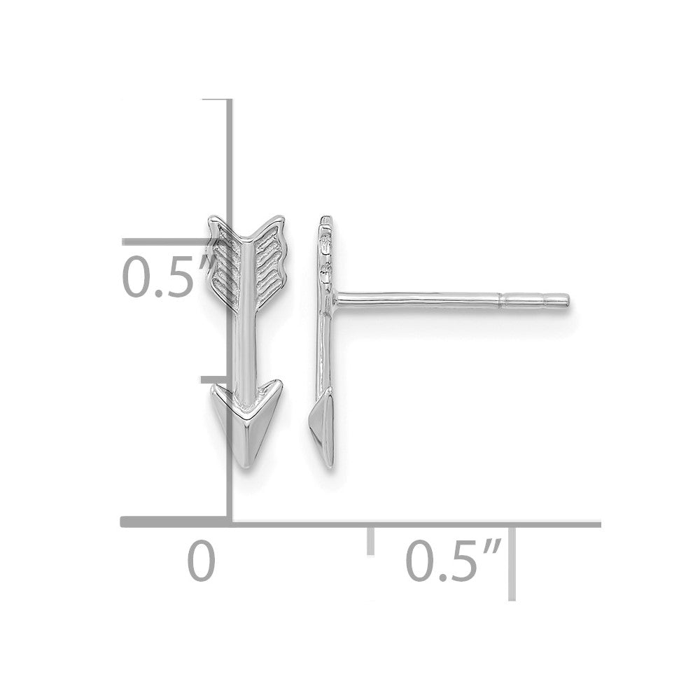 14k White Gold Polished Arrow Post Earrings