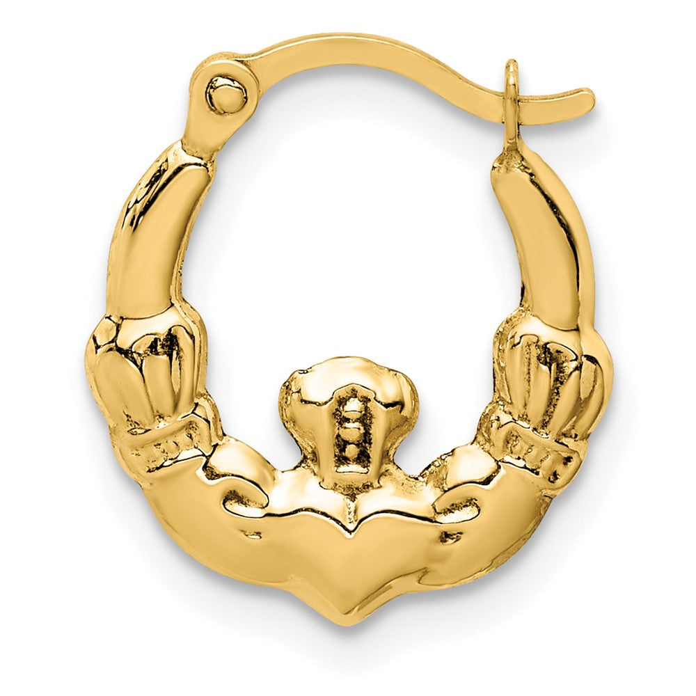 Single 14k Claddagh Hoop Earring