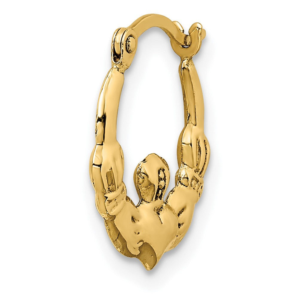 Single 14k Claddagh Hoop Earring
