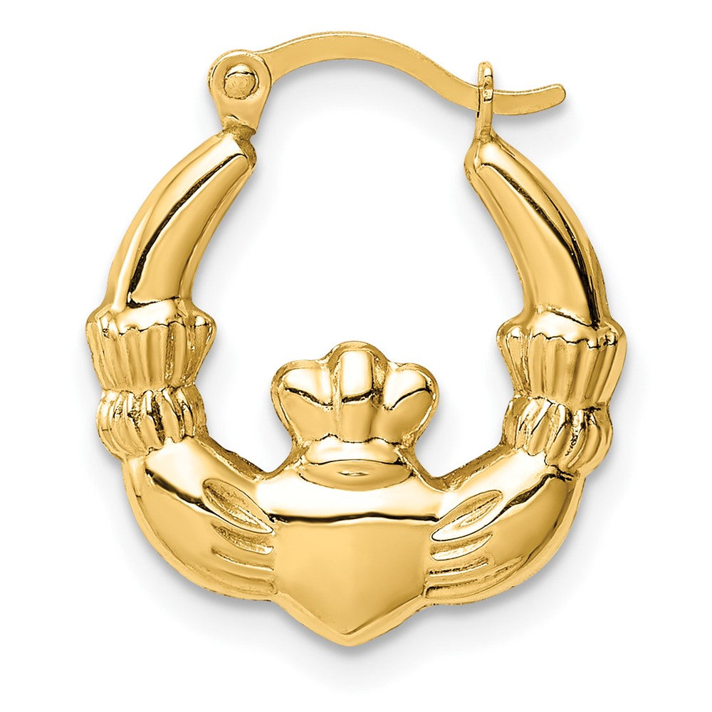 Single 14k Claddagh Hoop Earring