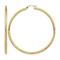 14k Lightweight 3mm Diamond-cut Hoop Earrings