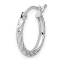 Single 14k White Gold Polished and Satin D/C 2.00mm Hoop Earring