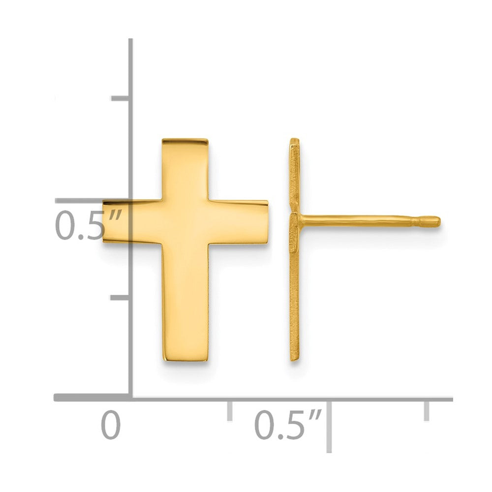 14k Polished Cross Earrings