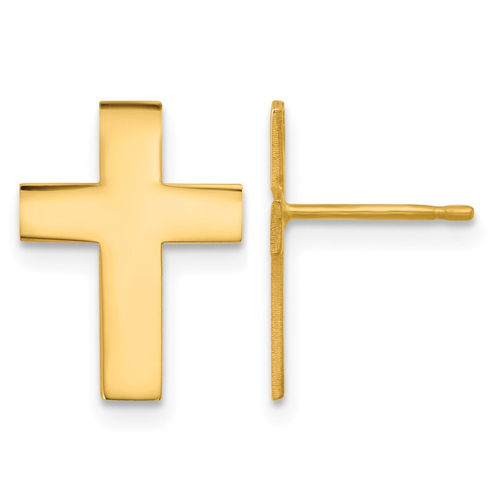 14k Polished Cross Earrings