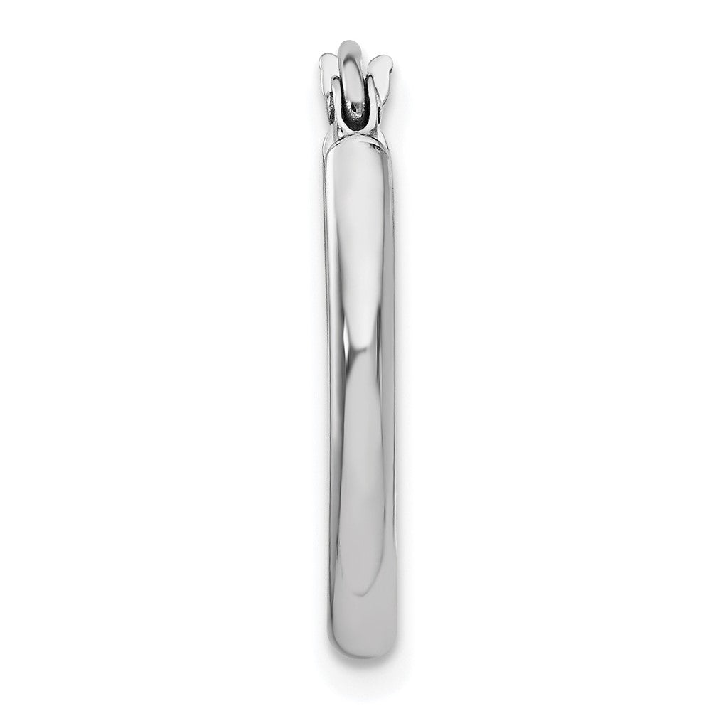 Single 14k White Gold Polished 2mm Oval Tube Hoop Earring