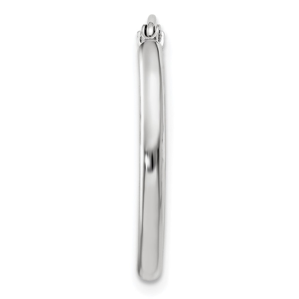 Single 14k White Gold Polished 2mm Oval Tube Hoop Earring