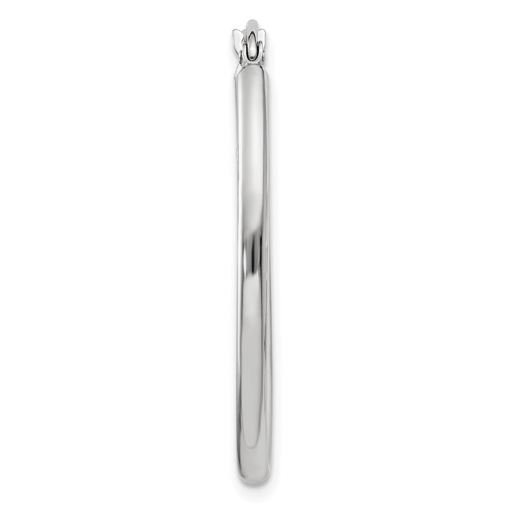 Single 14k White Gold Polished 2mm Oval Tube Hoop Earring