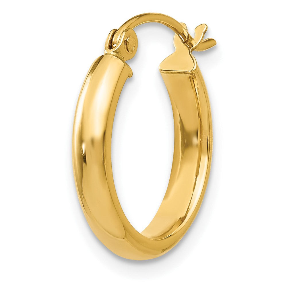 Single 14k Round Tube Hoop Earring