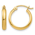 14k Round Tube Hoop Earrings