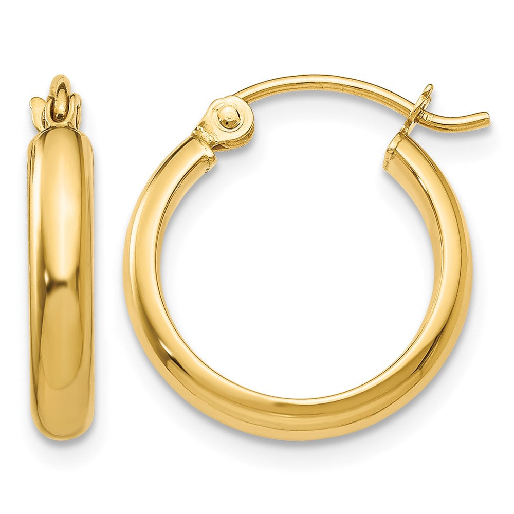 14k Round Tube Hoop Earrings