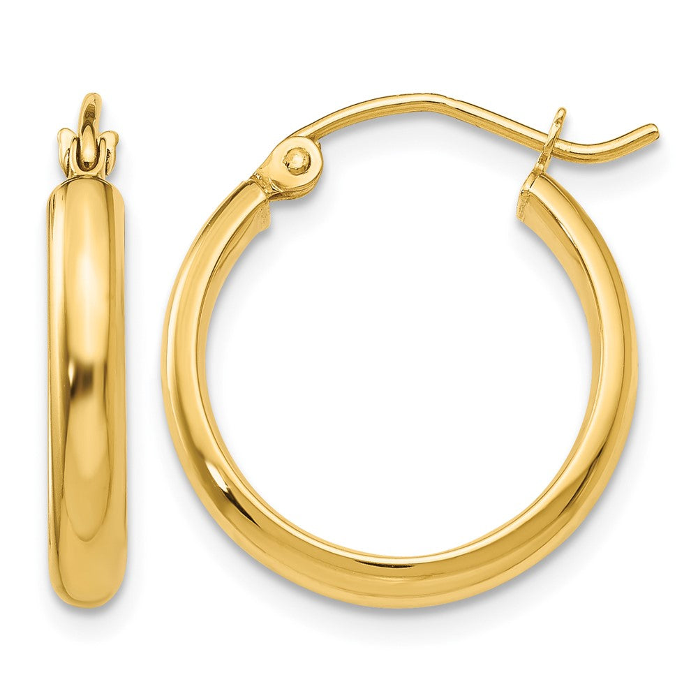14k Round Tube Hoop Earrings