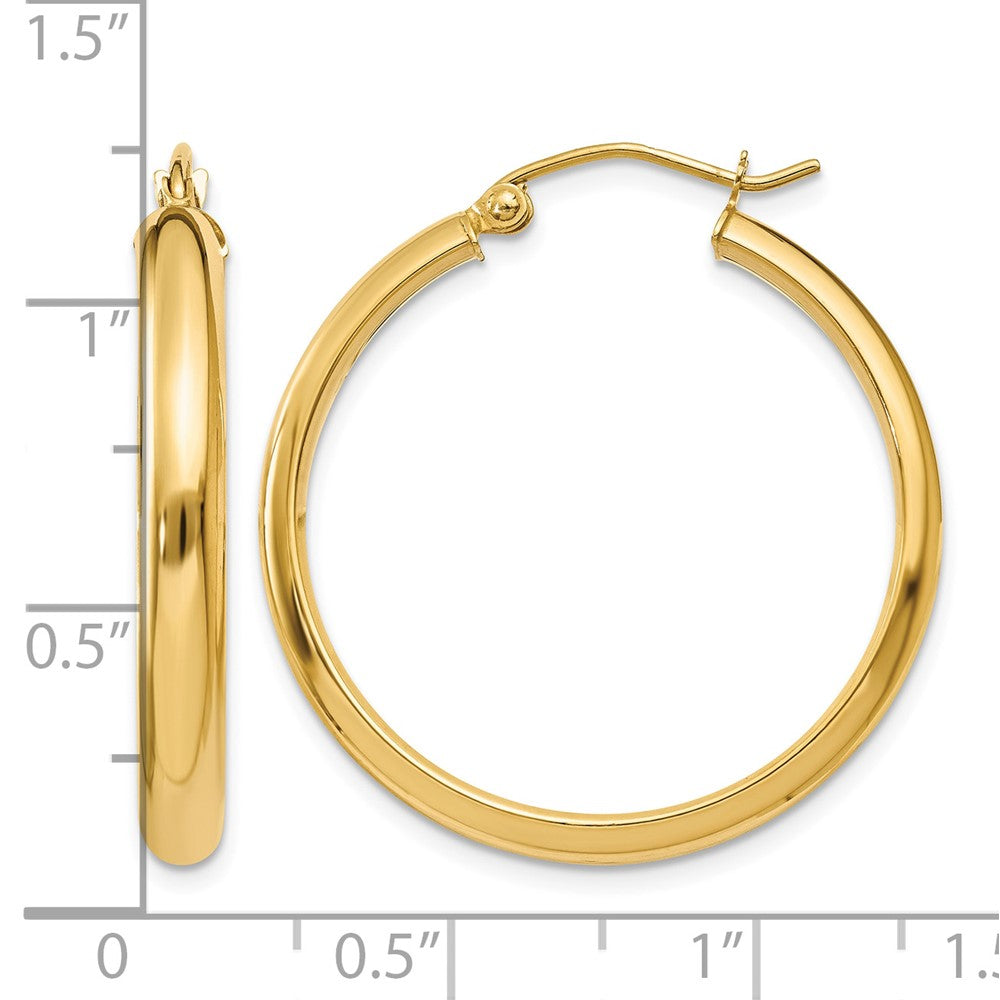 14k Round Tube Hoop Earrings