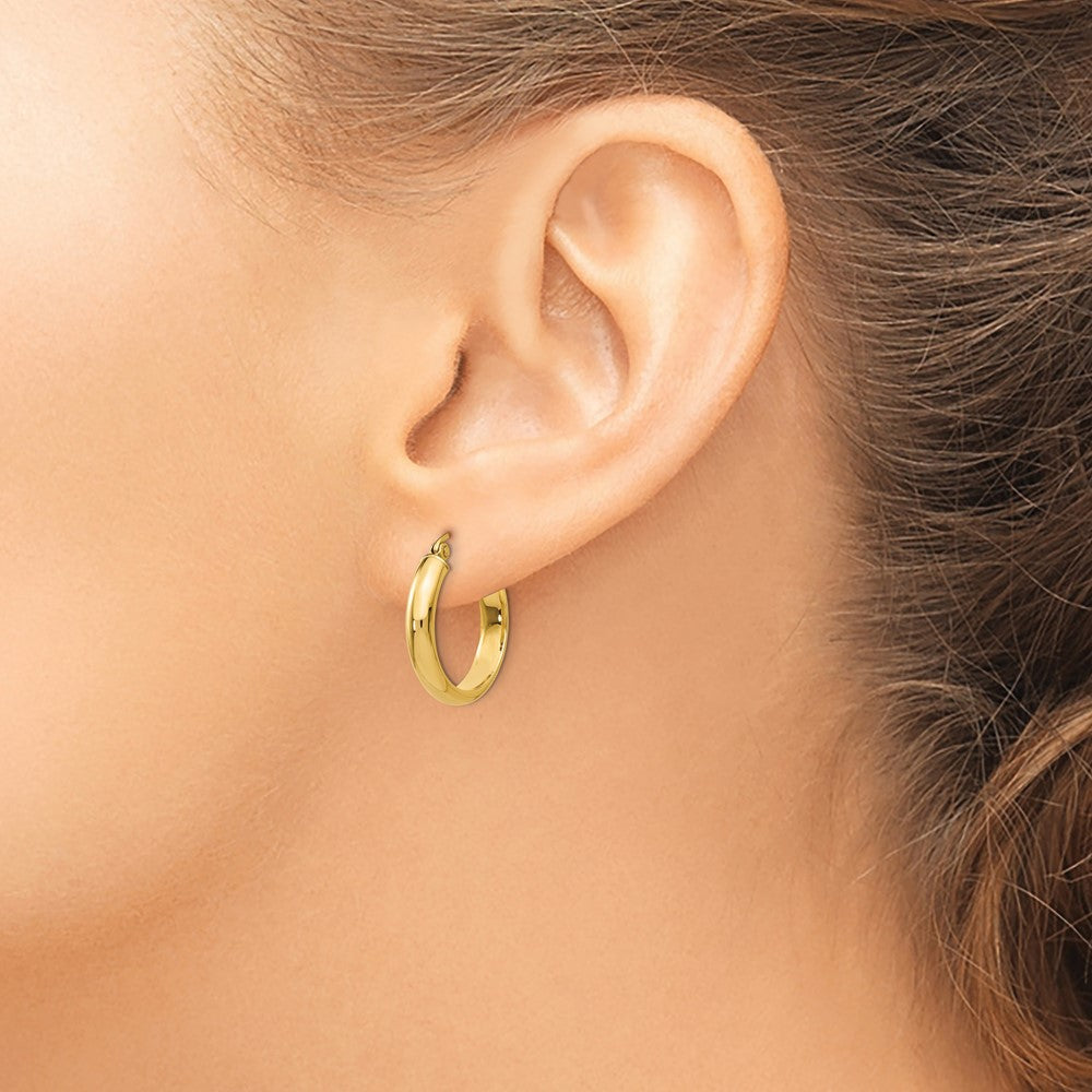 14k Round Tube Hoop Earrings
