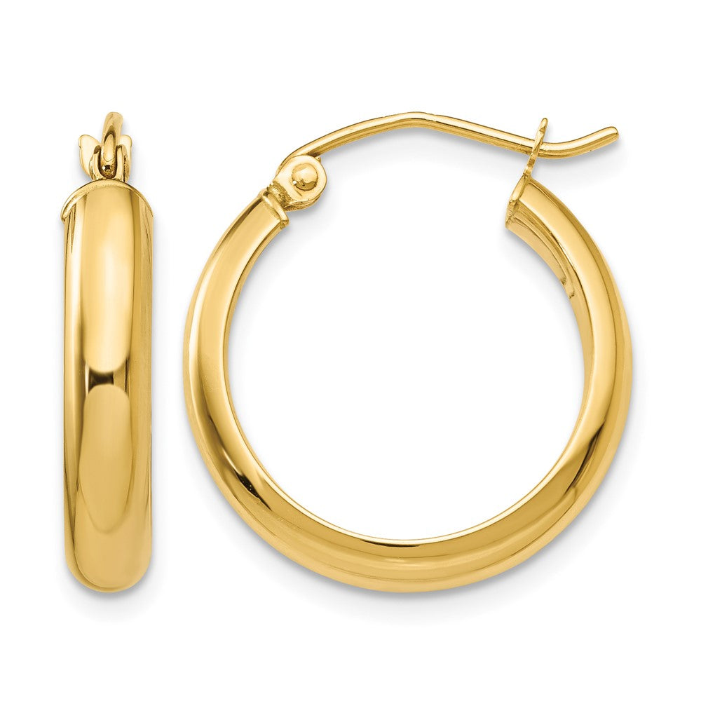 14k Round Tube Hoop Earrings