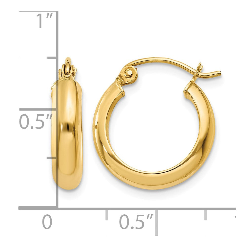 14k Round Tube Hoop Earrings