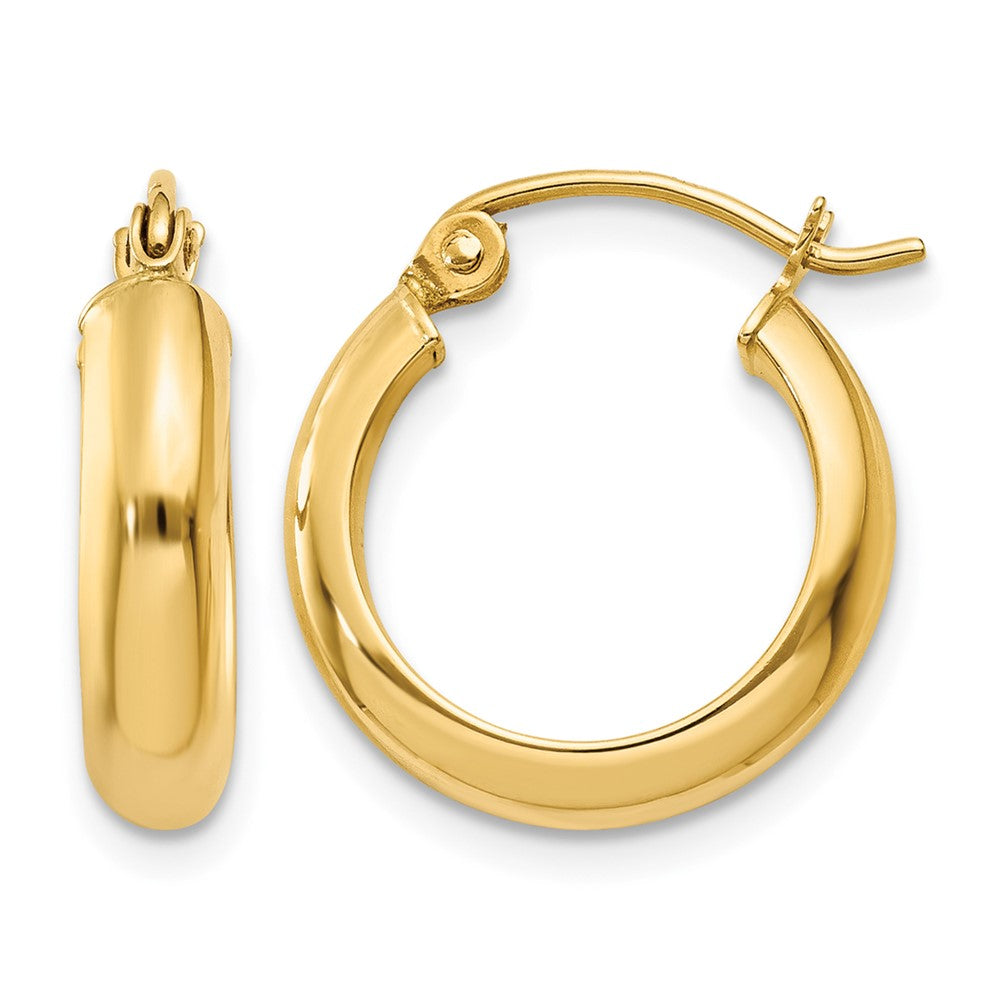 14k Round Tube Hoop Earrings