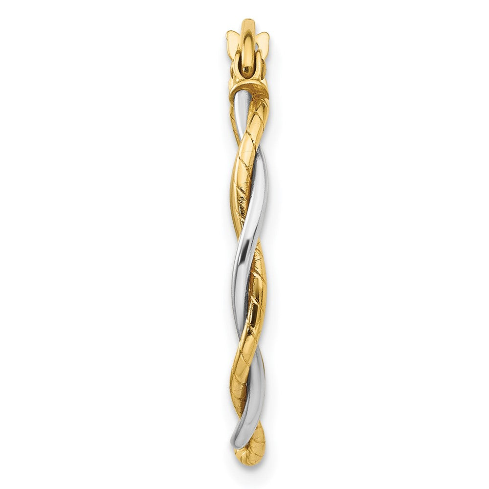 Single 14k Two-tone Polished 1.8mm Twisted Hoop Earring