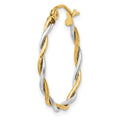 Single 14k Two-tone Polished 1.8mm Twisted Hoop Earring