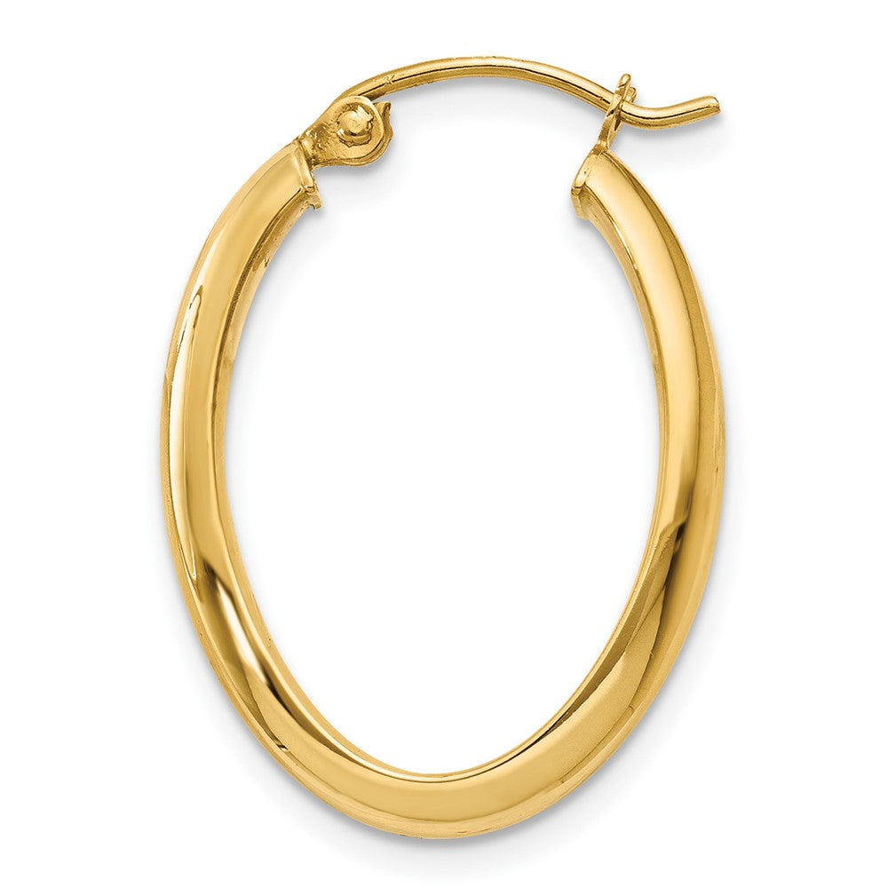Single 14k Polished 3.5mm Oval Hoop Earring