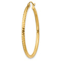 Single 14k Diamond-cut 2mm Round Tube Hoop Earring
