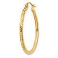 Single 14k Diamond-cut 2mm Round Tube Hoop Earring