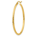 Single 14k Diamond-cut 2mm Round Tube Hoop Earring