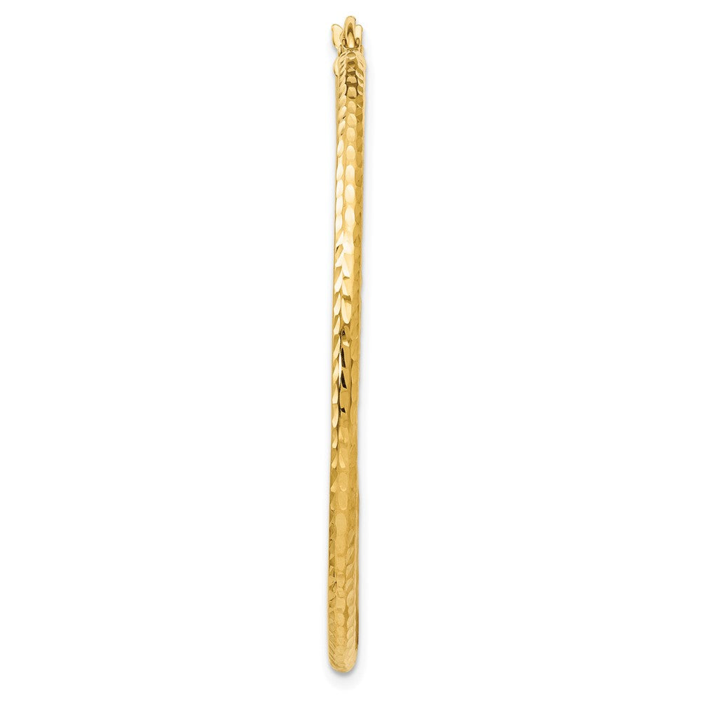 Single 14k Diamond-cut 2mm Round Tube Hoop Earring
