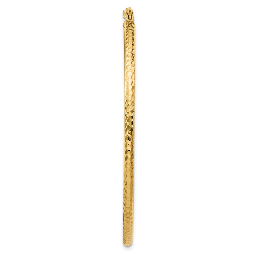 Single 14k Diamond-cut 2mm Round Tube Hoop Earring