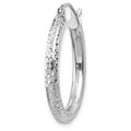 Single 14k White Gold Diamond-cut 3mm Round Hoop Earring