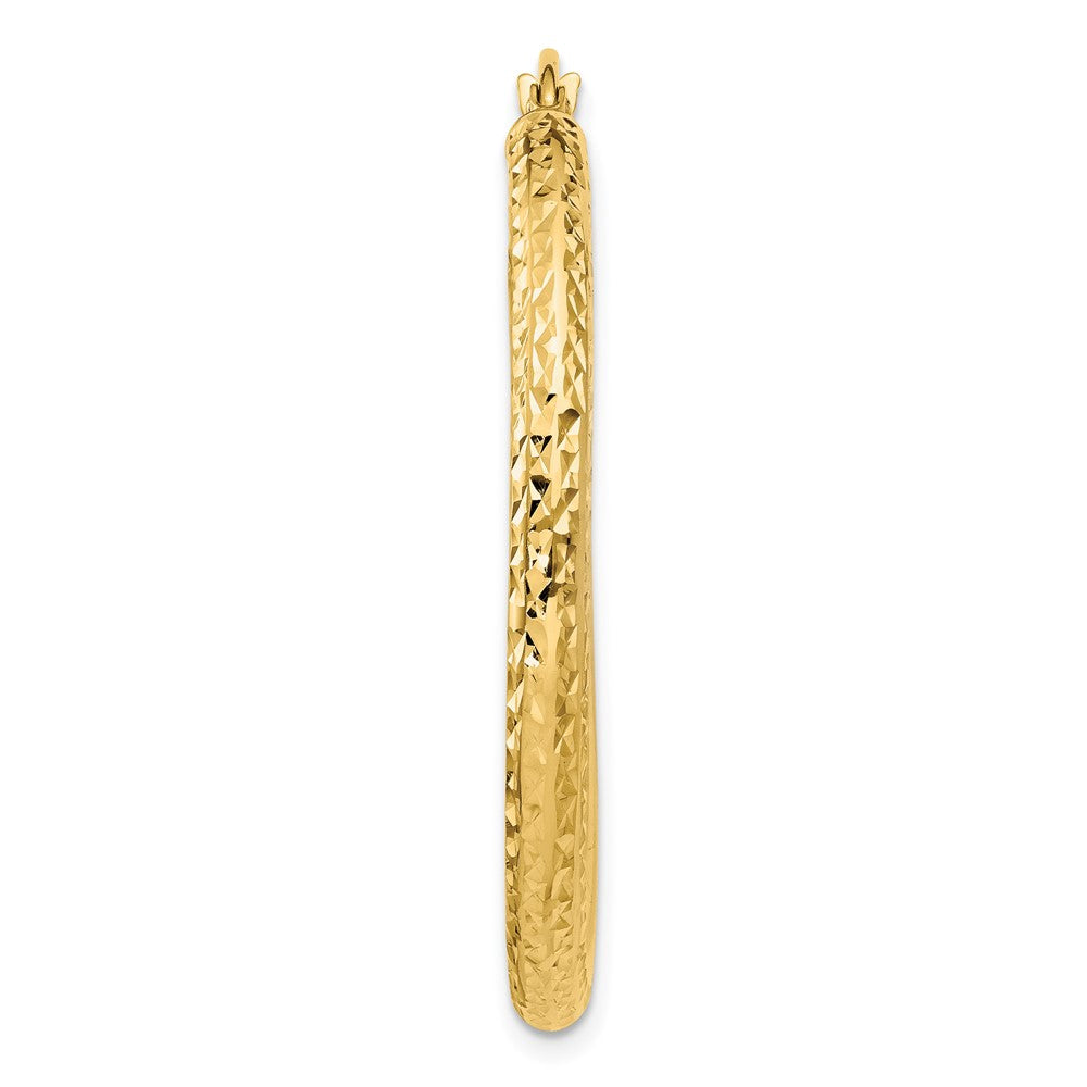 Single 14k Diamond-cut 3mm Round Hoop Earring